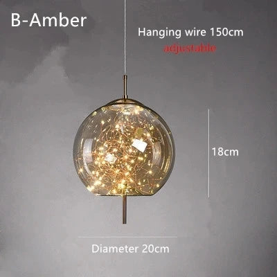 Modern Glass LED Pendant Ceiling Light