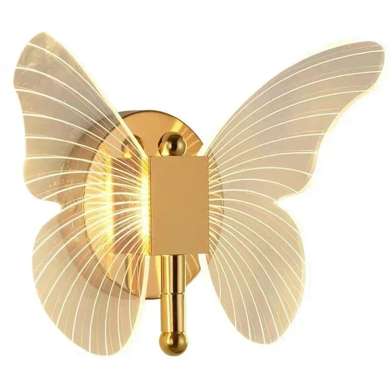 Butterfly LED Wall Lamp Interior Modern Metal Acrylic