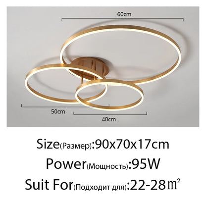 Modern Gold LED Circle Chandelier
