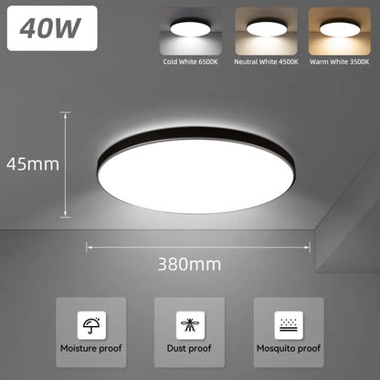 Ultra-Thin LED Ceiling Lamp – Waterproof