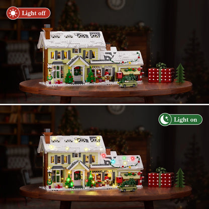 Christmas Holiday House Building Set Clark's Car,Gifts for Boys, Girls(1484pcs)