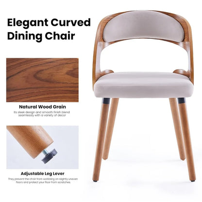 Wood Upholstered Dining Chairs (Set of 4)