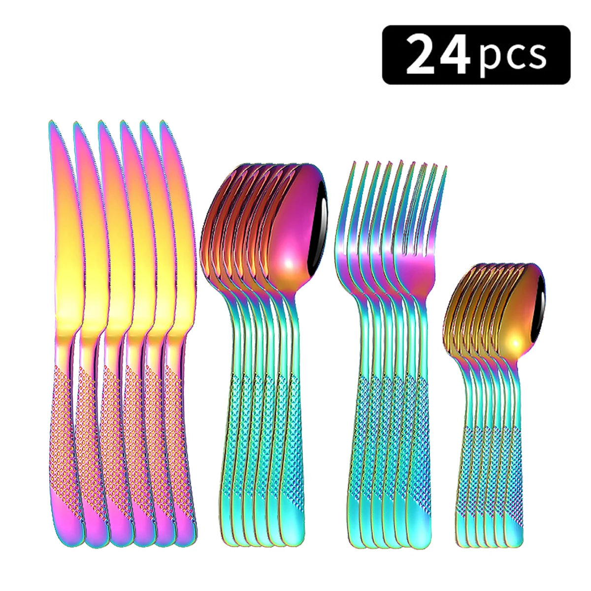 24 PCS Stainless Steel Knife & Fork Set