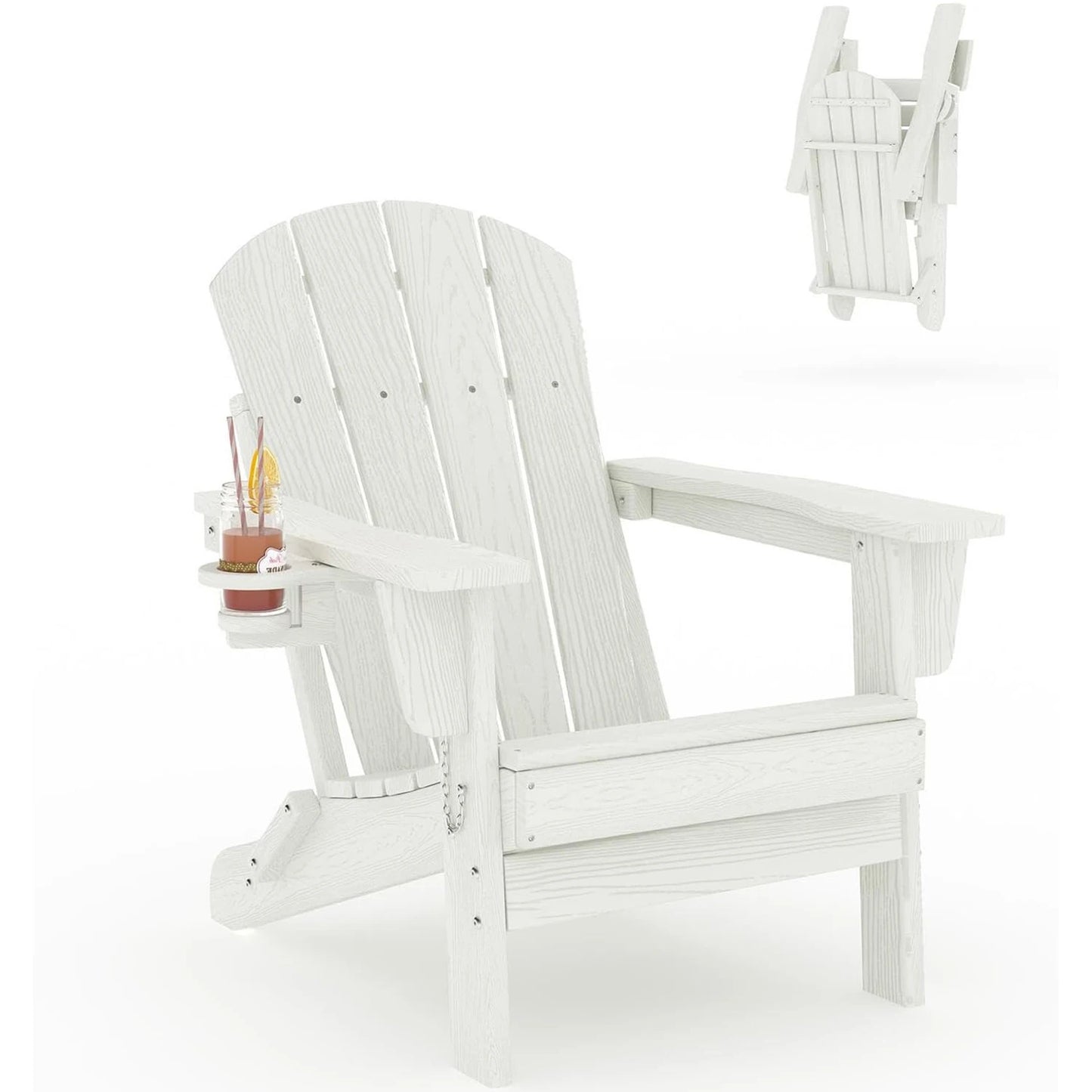 Folding Adirondack Chair with Cup Holder