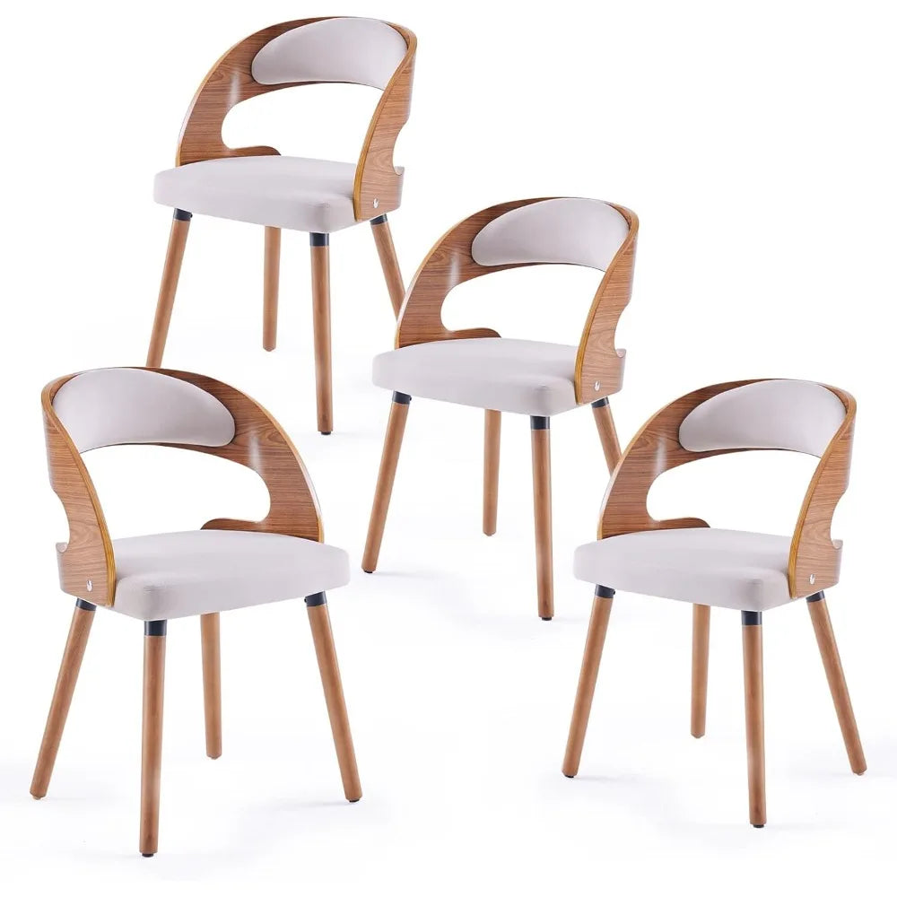 Wood Upholstered Dining Chairs (Set of 4)