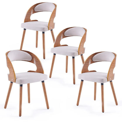 Wood Upholstered Dining Chairs (Set of 4)