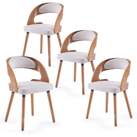 Wood Upholstered Dining Chairs (Set of 4)