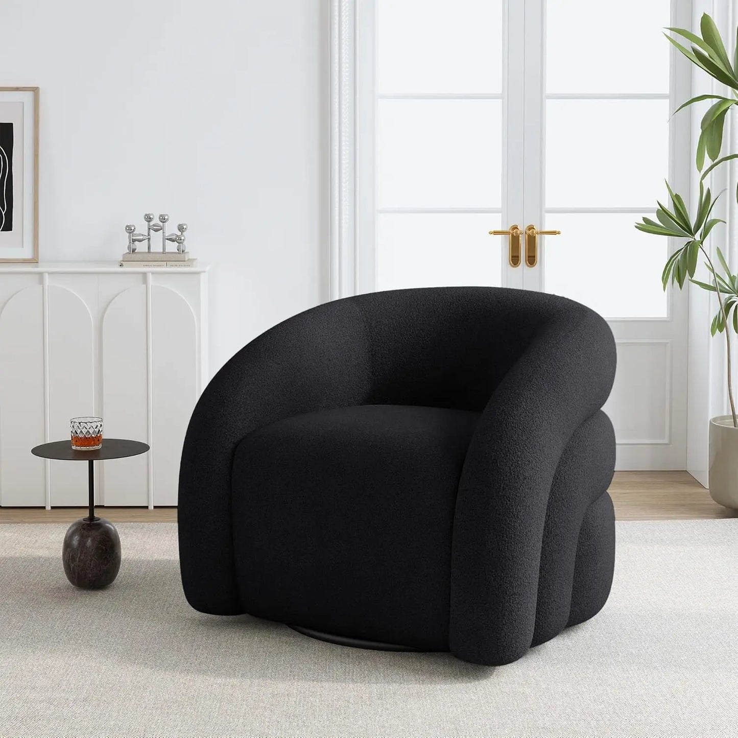 Small Swivel Barrel Accent Chair – No Assembly