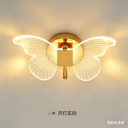 Butterfly LED Wall Lamp Interior Modern Metal Acrylic