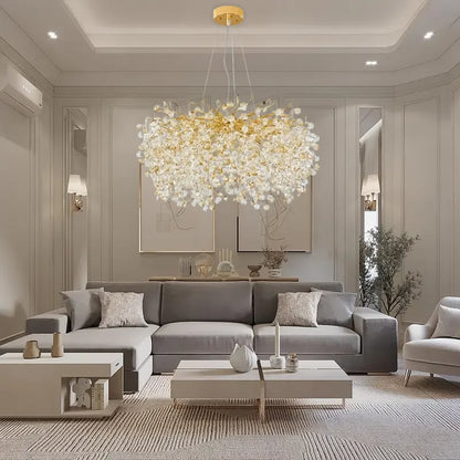 Modern circular crystal chandelier