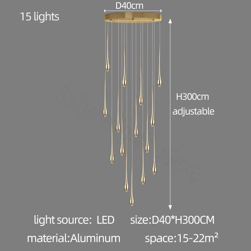Nordic LED Staircase Pendant Chandelier