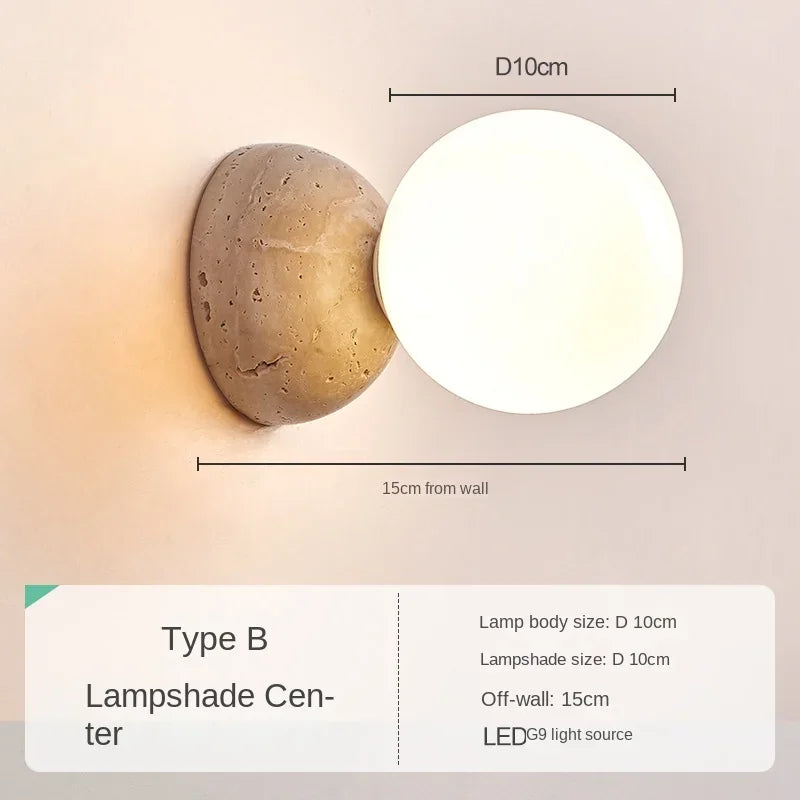 Cream Style Round LED Wall Lamp – Nordic Bedside Light