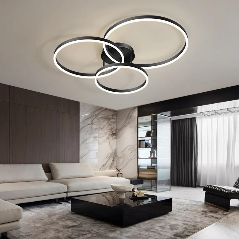 Modern Gold LED Circle Chandelier