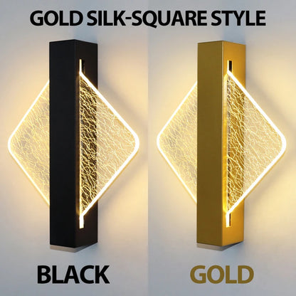 Luxury Acrylic Gold Foil LED Wall Sconce – 10W