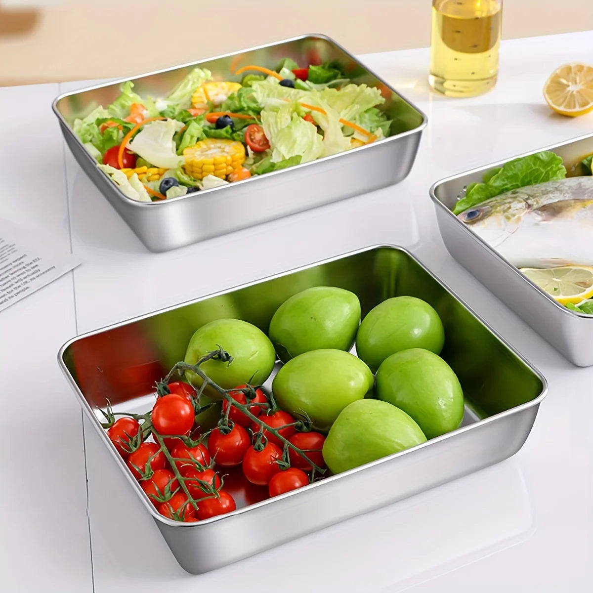 3PCS Stainless Steel Food Containers
