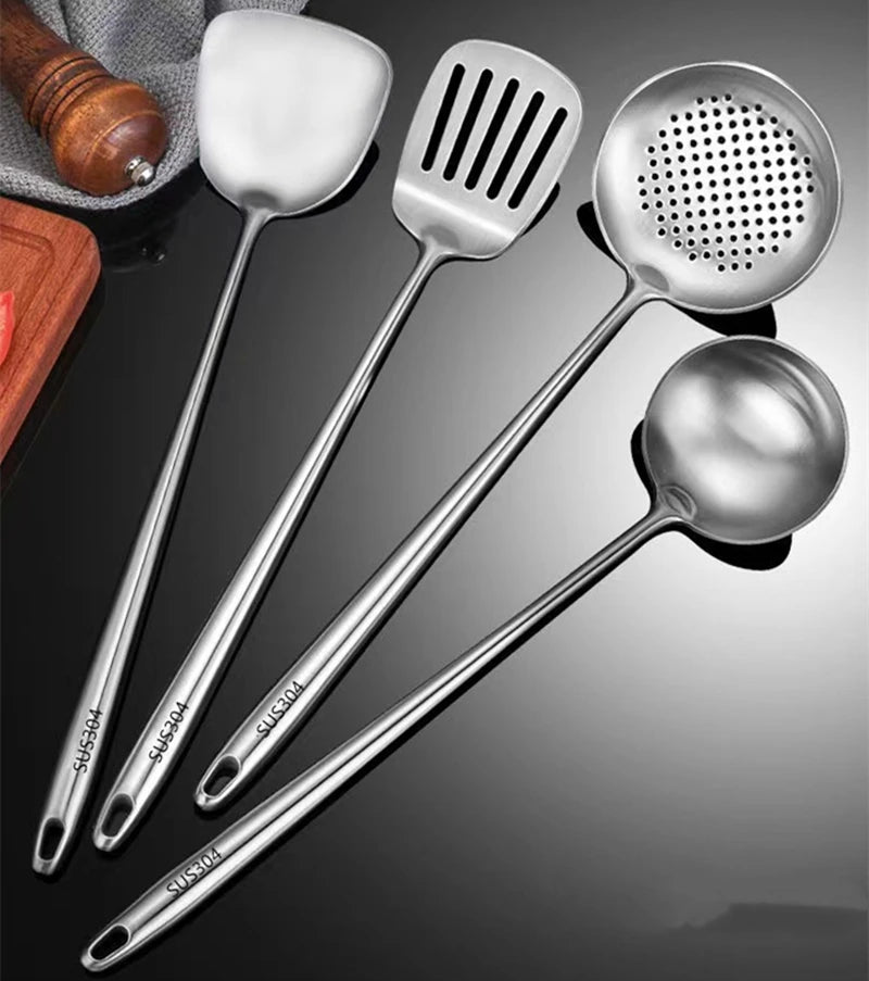 Stainless Steel Wok Spatula & Ladle Set