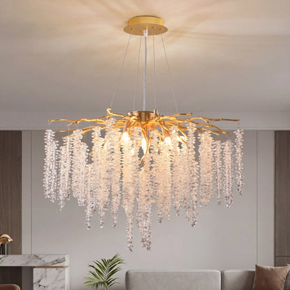 Gold Tree Branch Crystal Chandelier