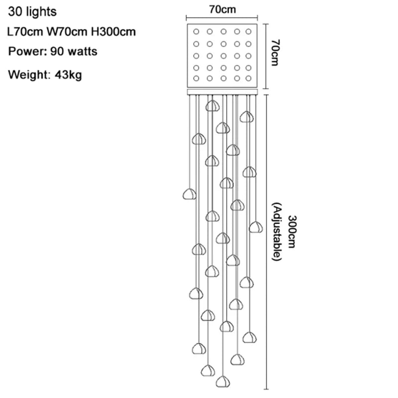 Crystal Water Drop LED Pendant Chandelier