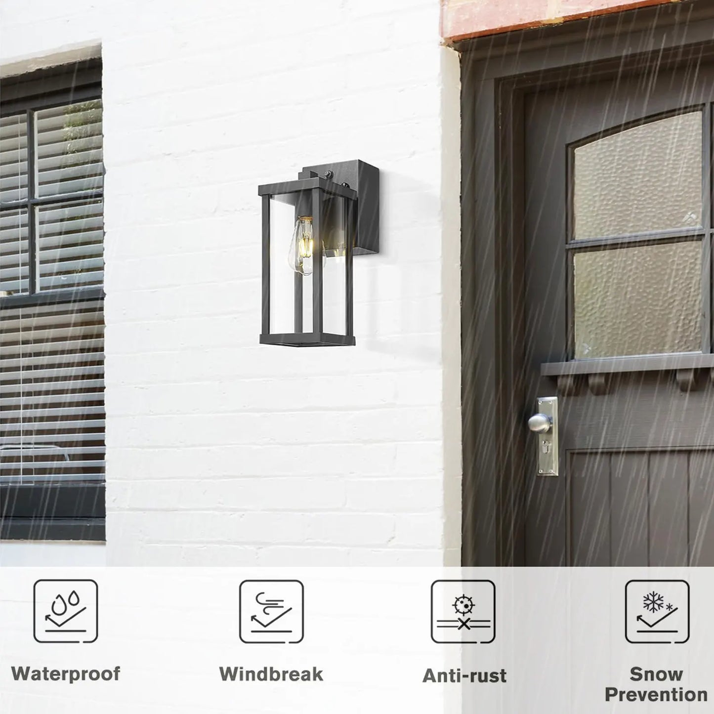 Porch Light with GFCI Outlet & Dusk-to-Dawn Sensor