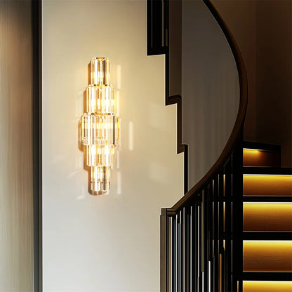 LUVODI 3-Layer Crystal Wall Sconce – E14 LED