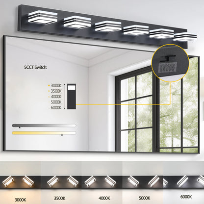 Modern LED Vanity Light - 5 CCT Bathroom Wall Fixture,
