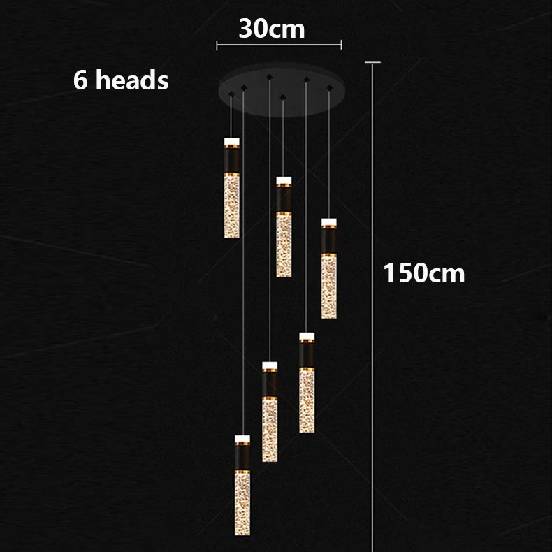 Modern home decoration crystal chandelier, stair Pendant lamp,