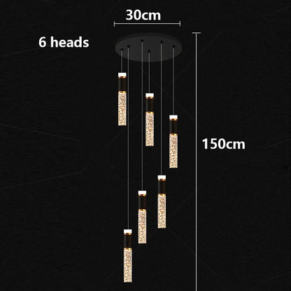 Modern home decoration crystal chandelier, stair Pendant lamp,