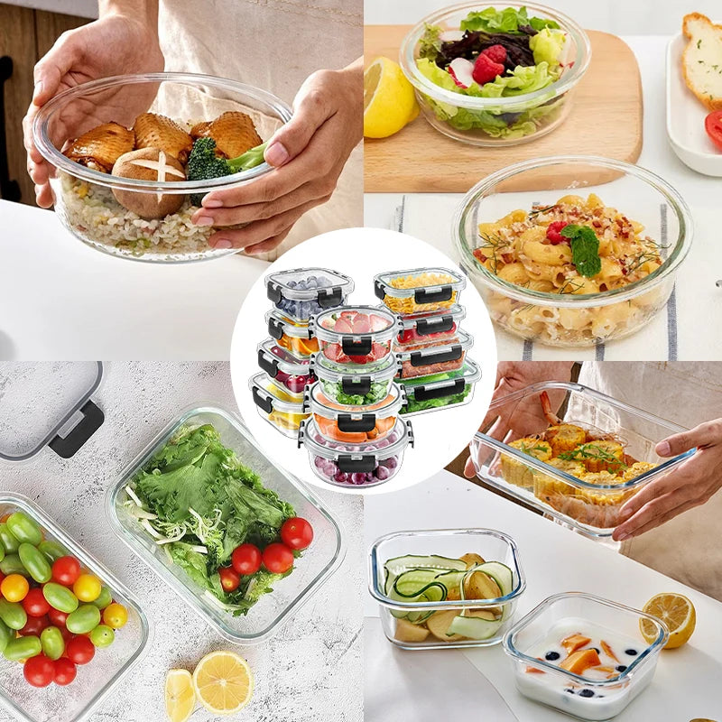 12PCS Glass Meal Prep Containers Set