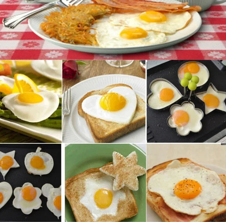 Egg Mold Heart Pancake Maker Breakfast Baking Omelette Rings