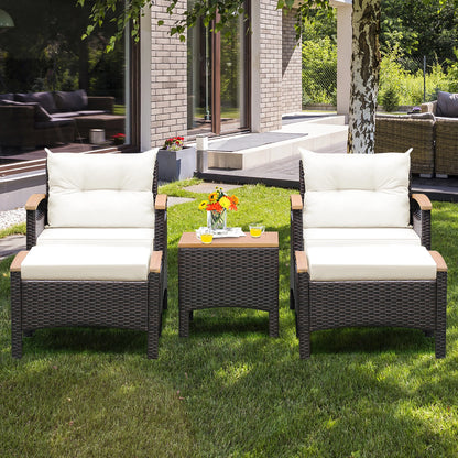 5-Piece Rattan Patio Sofa Set