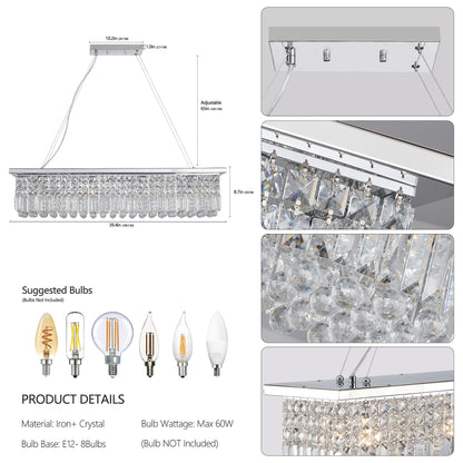 Modern 8-Light Crystal Chandelier