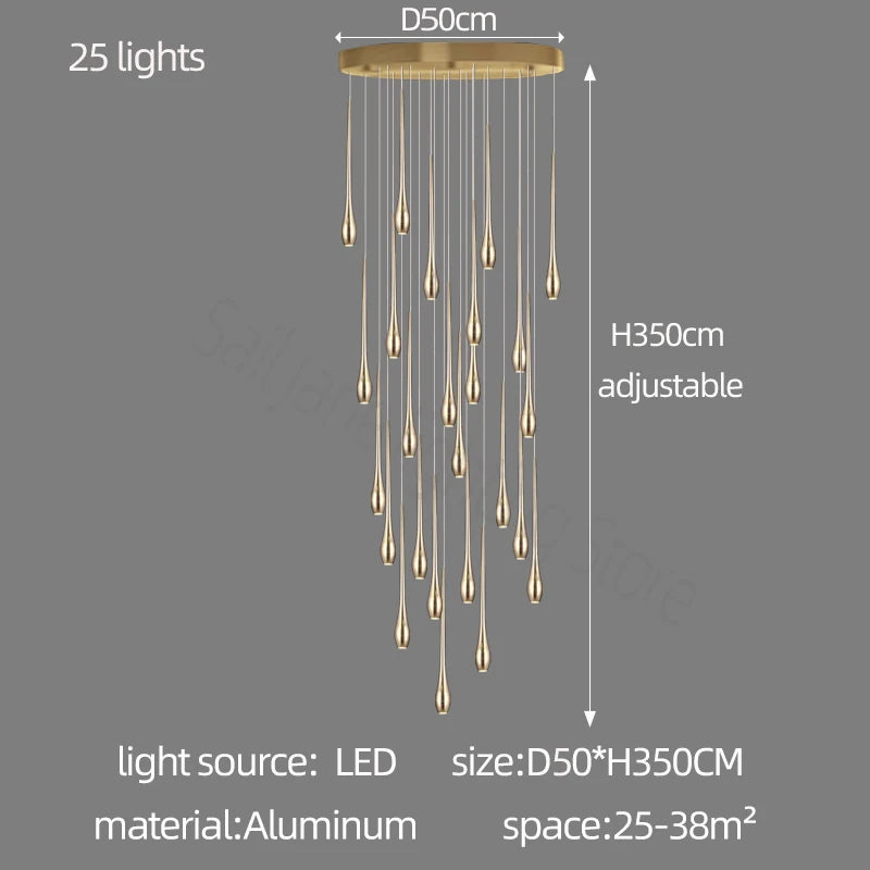 Nordic LED Staircase Pendant Chandelier