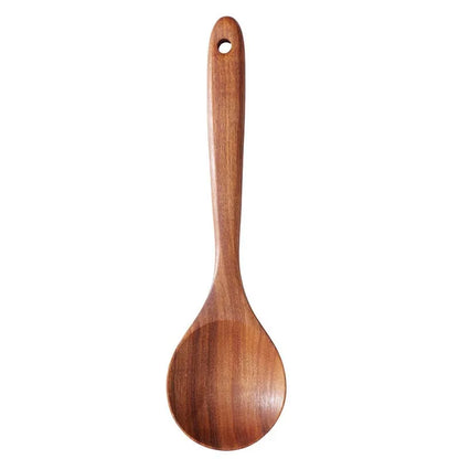 Wooden Kitchen Utensil Set with Holder