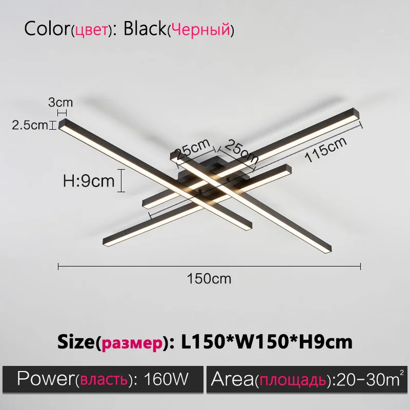 Black Nordic LED Ceiling Chandelier