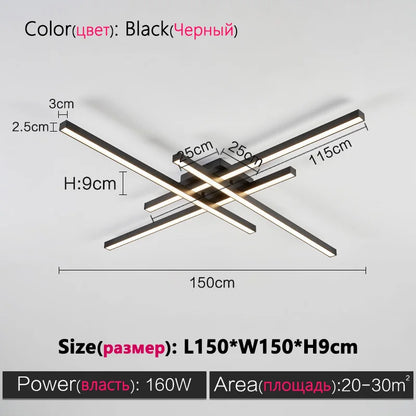 Black Nordic LED Ceiling Chandelier