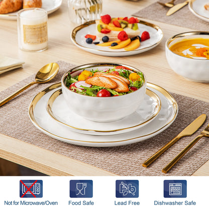 LOVECASA Gold Rim Dish Set