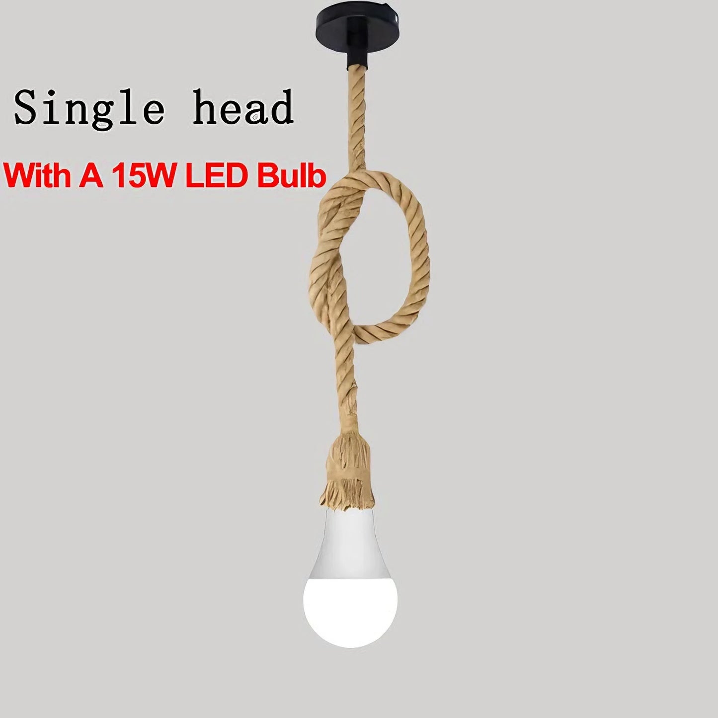 Handwoven Hemp Rope Pendant Light – E27 Hanging Lamp