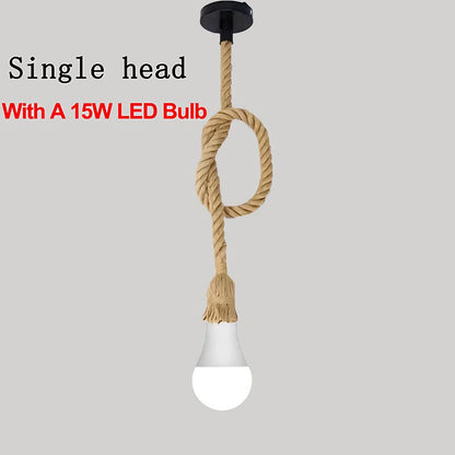 Handwoven Hemp Rope Pendant Light – E27 Hanging Lamp