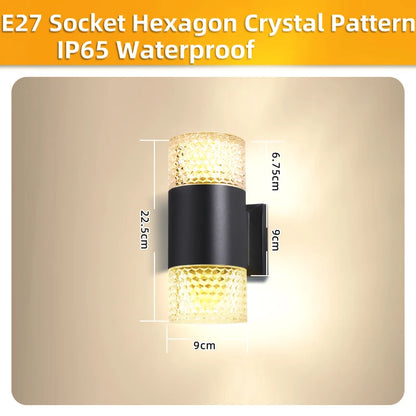 Modern Outdoor Waterproof Square Wall Lamp (E27)