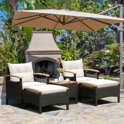 5-Piece Rattan Patio Sofa Set