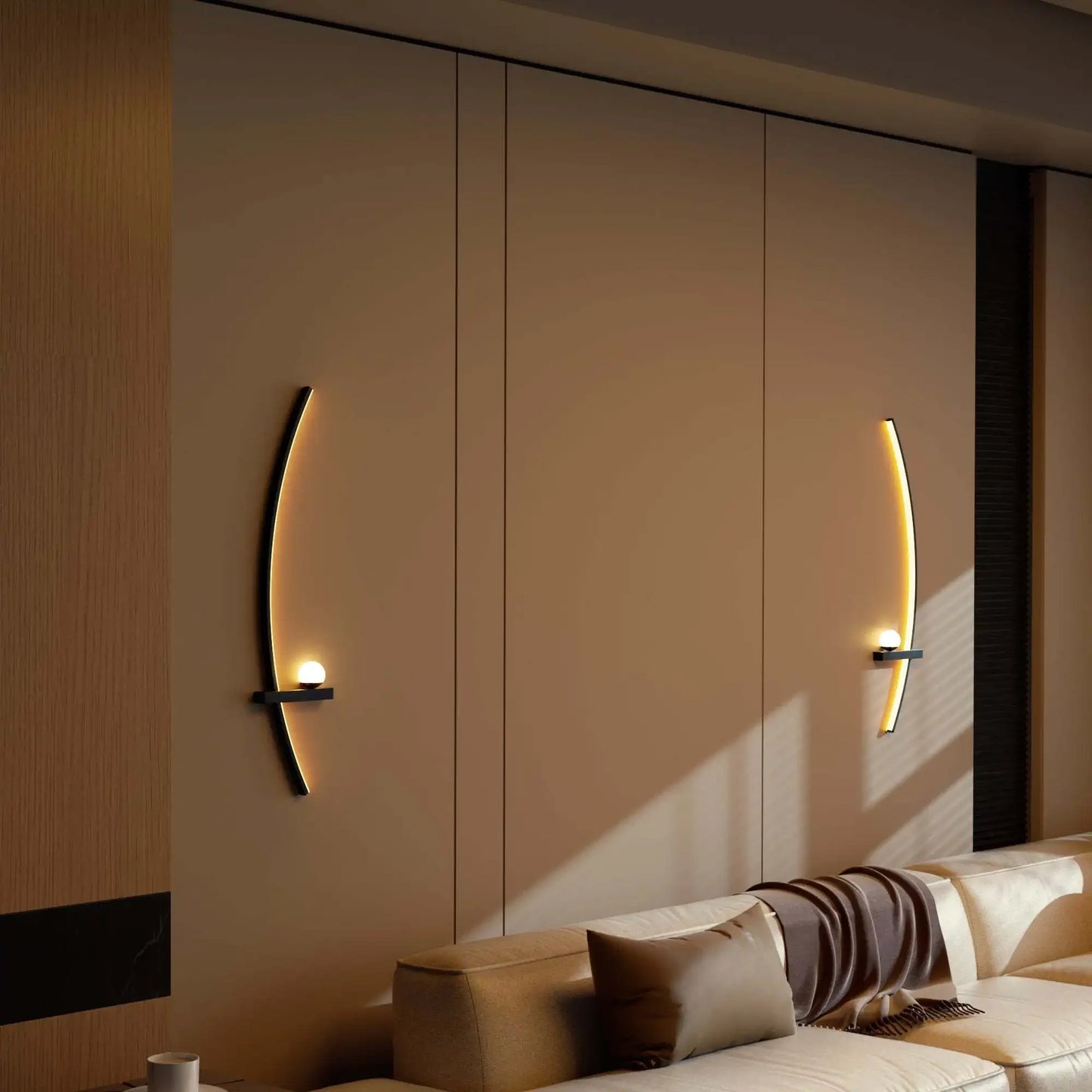 2-Pack Adjustable LED Wall Sconces – Modern Arched Bedside Lamps