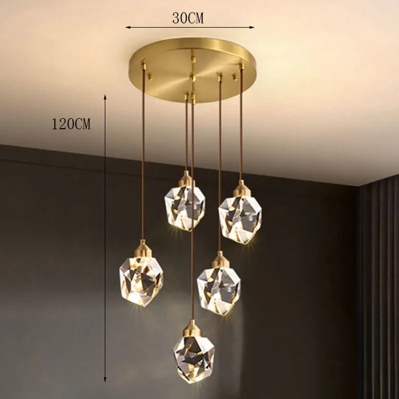 Modern Crystal Staircase LED Chandelier