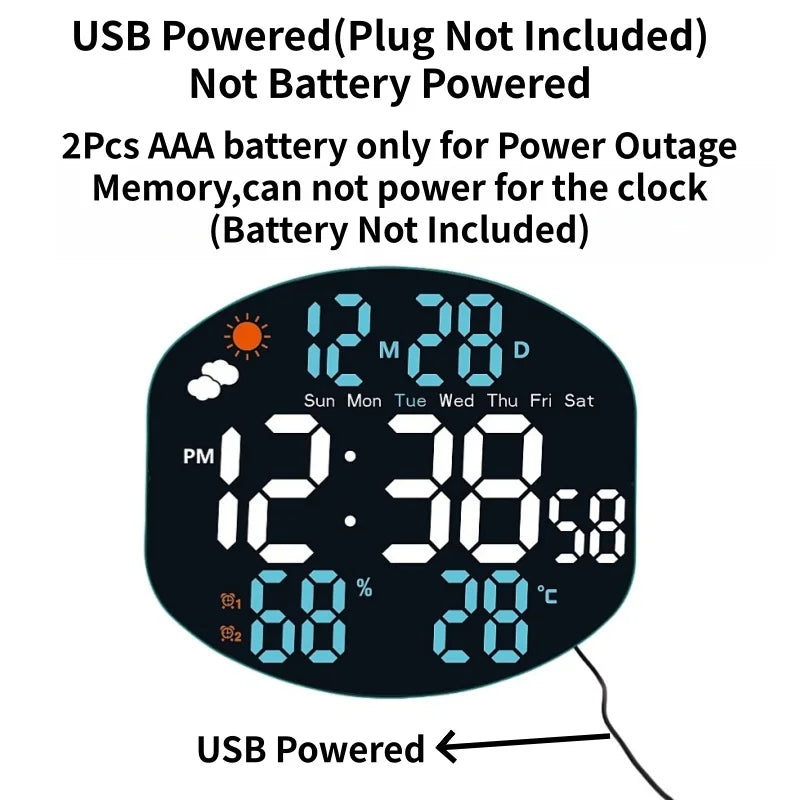 Digital Wall Clock with Weather Display