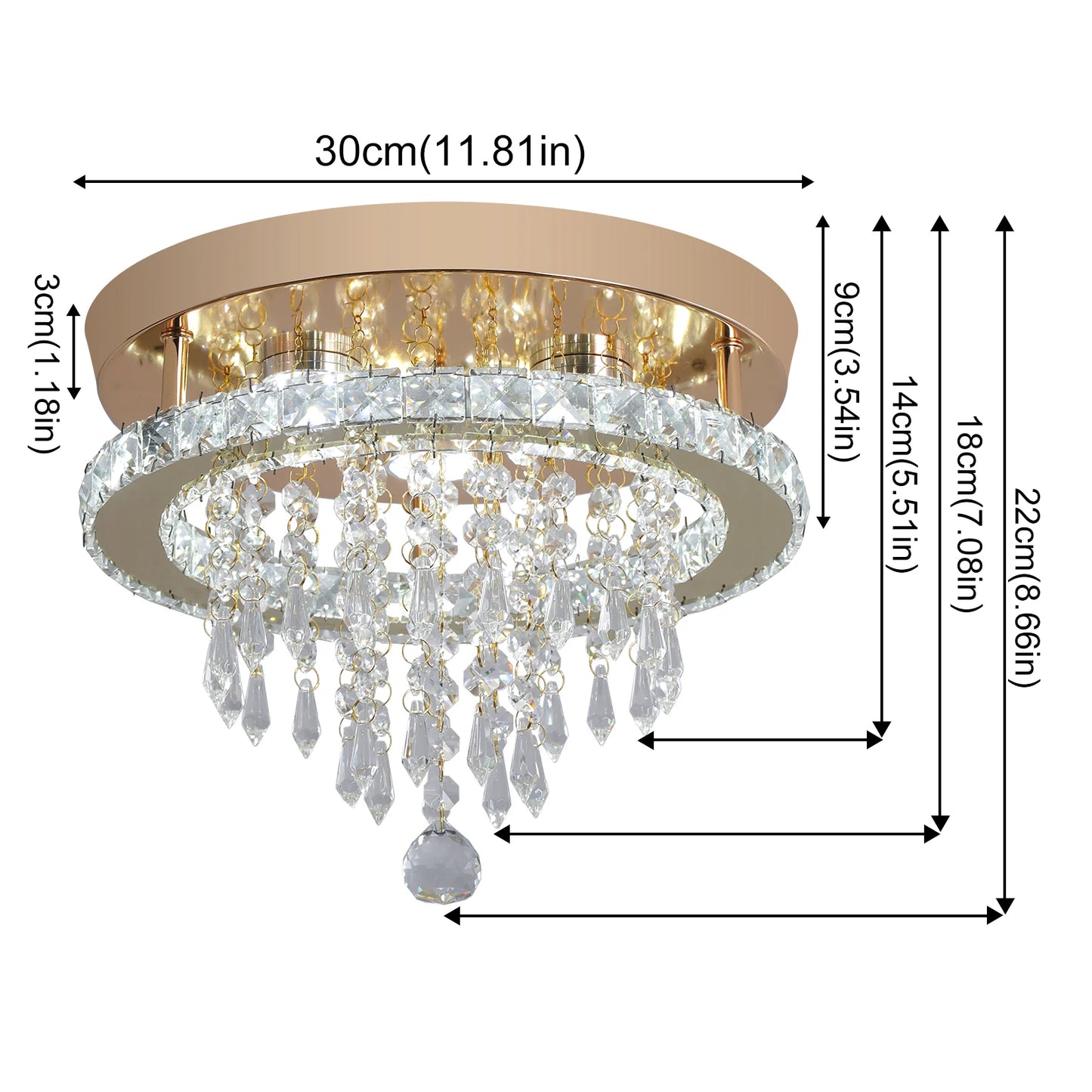 Black Crystal Branch Ceiling Light