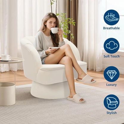 Velvet Upholstered Swivel Accent Chair