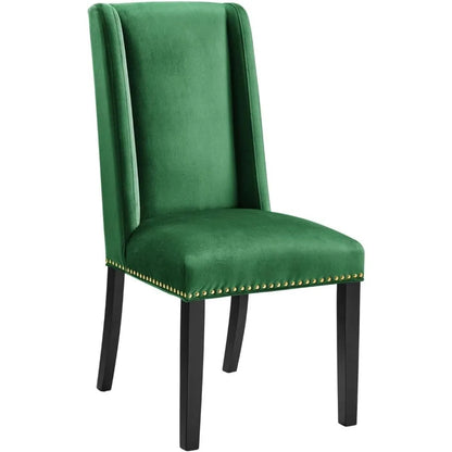 Set of 2 Emerald Green Velvet Dining Chairs