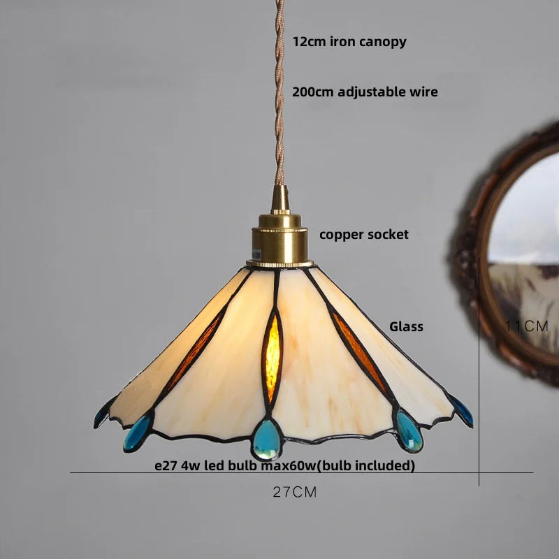 Walnut Wood LED Pendant Light with Glass Shade