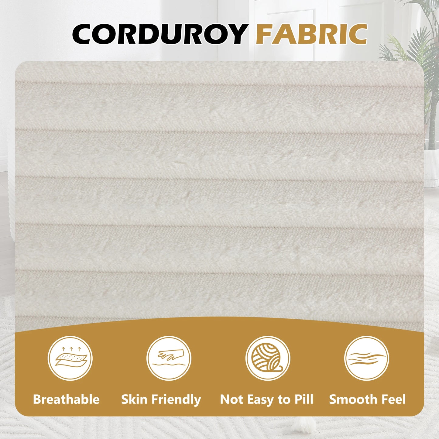 67" Corduroy Indoor Chaise Lounge Chair