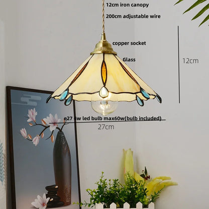 Walnut Wood LED Pendant Light with Glass Shade