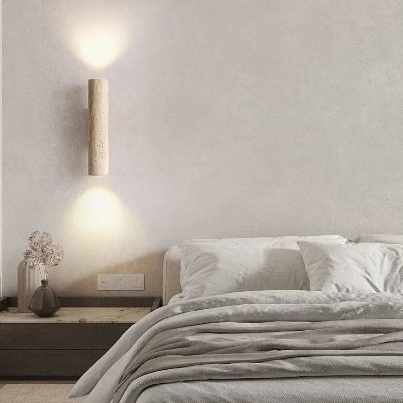 Wabi-Sabi Yellow Marble LED Wall Sconce